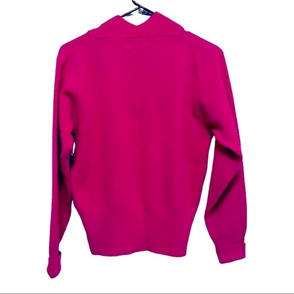 Vintage Yarn Works Lambswool and Rabbit Hair blend Barbie Pink Sweater S - Picture 4 of 14